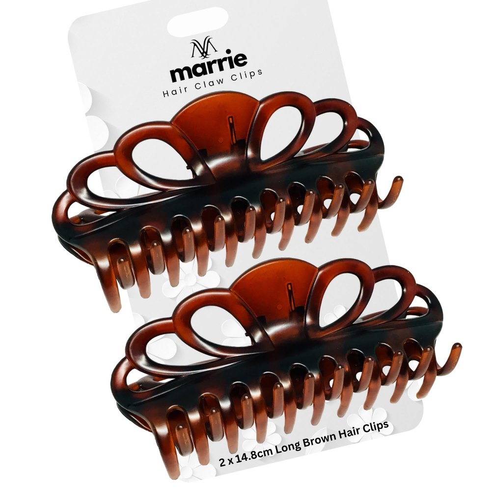 Marrie Extra-Large Hair Claw Clips for Women, Thick, Long or Curly Hair, Non-Slip, Jumbo, Strong Hold, French Styling Accessory, 14 cm Long