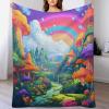Wonderland Pattern Warm Flannel Throw Blanket, 100 x 130 cm view 1