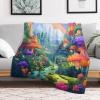Wonderland Pattern Warm Flannel Throw Blanket, 100 x 130 cm view 2