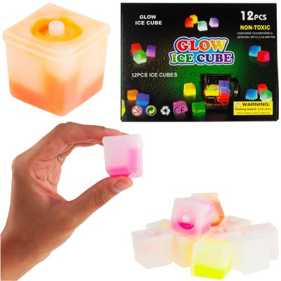 FLUO Color-Changing Light-Up Ice Cubes, 12-Piece Set