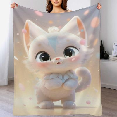 Flannel Cat Couch Blanket, Warm Super-Soft All-Season Blanket, 180 x 200 cm