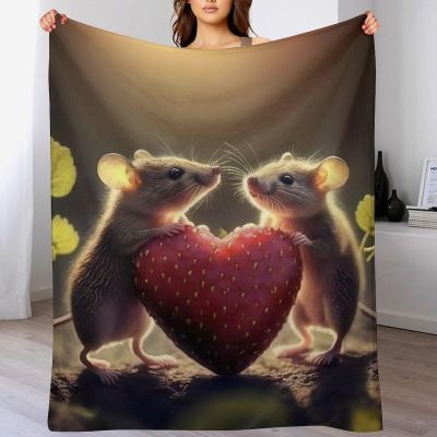 AAPZY Cute Mouse Soft Flannel Fleece Blanket for Children and Adults, Four-Season Blanket for Bed or Couch, 130 x 180 cm