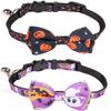 2-Pack Halloween Breakaway Cat Collars with Removable Bow and Bell (Black, Purple) view 1