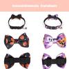 2-Pack Halloween Breakaway Cat Collars with Removable Bow and Bell (Black, Purple) view 3