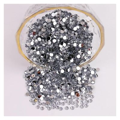 WENH 2–6 mm Round Flat-Back Resin Rhinestones, Non-Hotfix, Clear, 5 mm, 500 Pieces