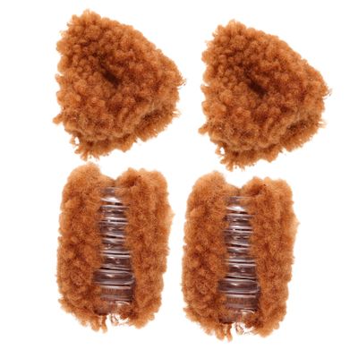 Fluffy Cat Ear Hair Clips with Claw Design, 4-Pack, Brown