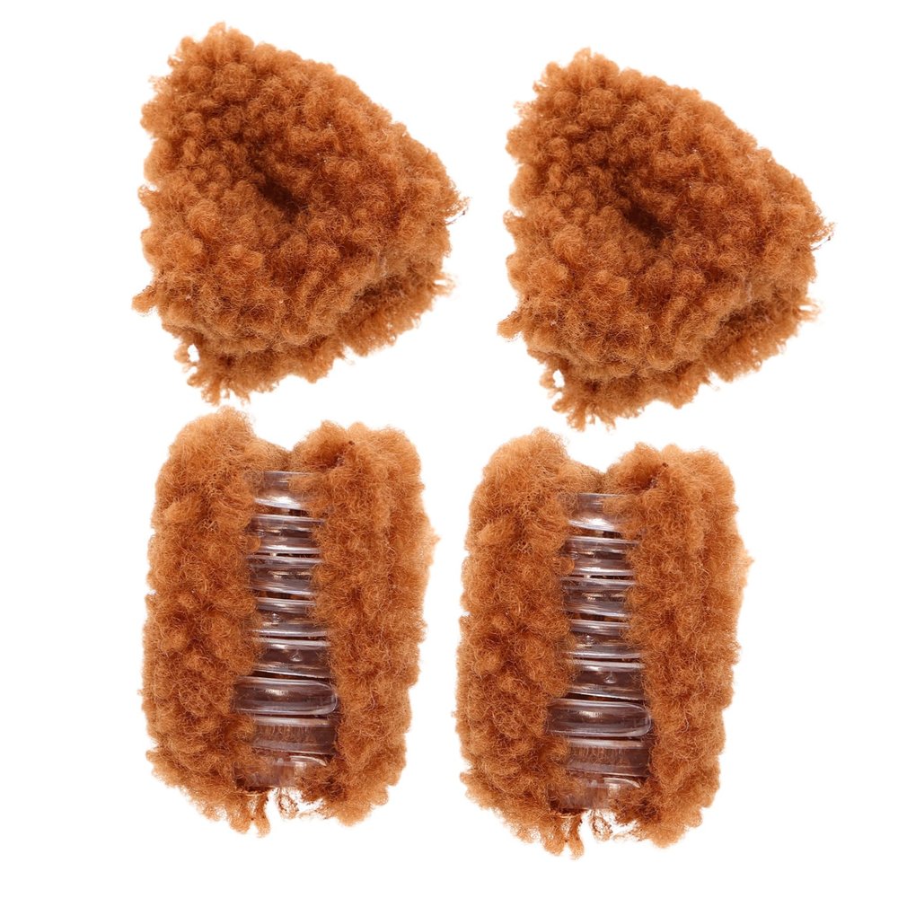 Fluffy Cat Ear Hair Clips with Claw Design, 4-Pack, Brown