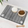 Hearda Non-Slip Dog Feeding Mat, Absorbent Cat Bowl Mat, Quick-Drying (30 x 40 cm, Wood Board) view 1