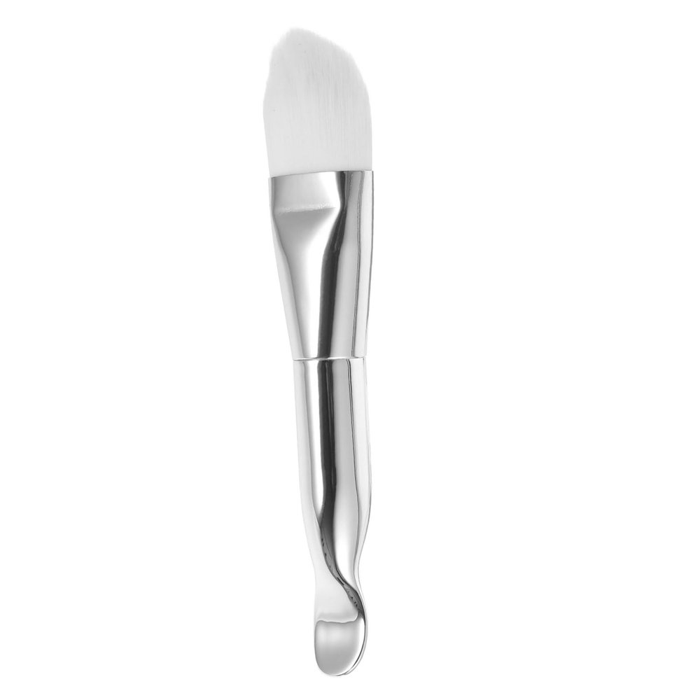 AUTSUPPL Double-Sided Facial Mask Brush with Soft Nylon Bristles and Aluminum Handle