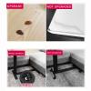 Height-Adjustable Portable Overbed Table with Casters, Walnut Wood Side, 40 x 80 cm view 3