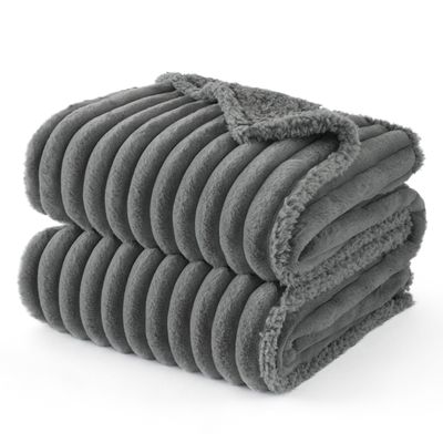 BEDSURE Waterproof Dog Blanket, 60 x 80 in, Washable Plush Blanket for Large Dogs, Gray