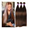Chocolate Brown Straight Human Hair Bundles, 25, 48, 13 cm, Remy, 100% Human Hair, #4, Brazilian Hair Weave, 1/3/4 Bundles (30 30 30) view 1