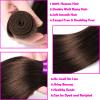 Chocolate Brown Straight Human Hair Bundles, 25, 48, 13 cm, Remy, 100% Human Hair, #4, Brazilian Hair Weave, 1/3/4 Bundles (30 30 30) view 4