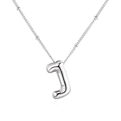 QTYQWC Bubble Letter Necklace, Balloon Initial Necklace for Women, Dainty Alphabet Pendant, 14K Gold-Plated Personalized Jewelry