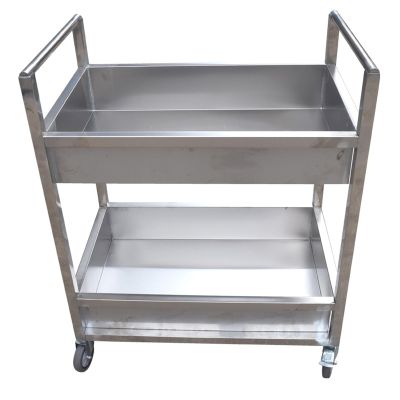 DHNDSDP 201 Stainless Steel Salon Trolley, 2-Tier, 150 kg Capacity, 60 × 45 × 90 cm