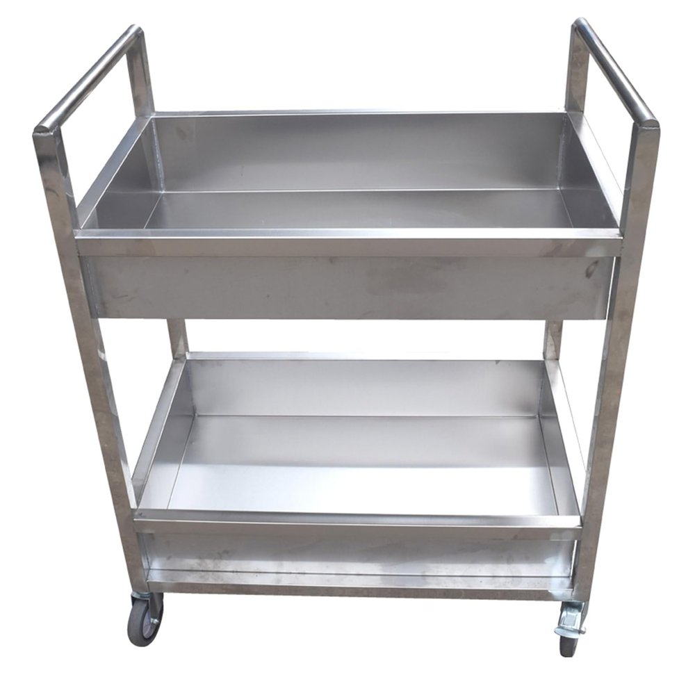 DHNDSDP 201 Stainless Steel Salon Trolley, 2-Tier, 150 kg Capacity, 60 × 45 × 90 cm