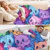 ODAWA Blanket, 55 x 70 in, Colorful Cats, Purple, Glow-in-the-Dark Throw Blanket view 4
