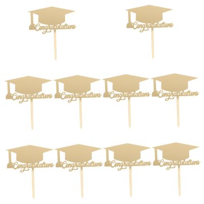 OKUMEYR 10-Piece Graduation Cupcake Toppers