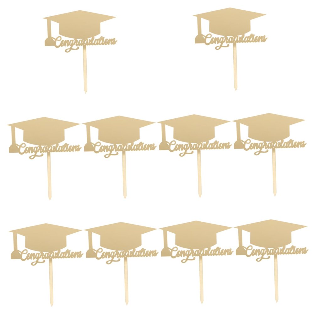 OKUMEYR 10-Piece Graduation Cupcake Toppers