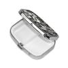 Black and White Floral Pill Box, Square, 2 Compartments, Portable Travel Medication Organizer view 3
