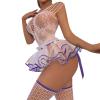 Blue Wedding Garter and Women's Lingerie Set, Purple, XL view 1