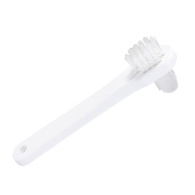 4-Pack Double-Sided Denture Brushes, Blue Nylon
