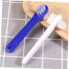 4-Pack Double-Sided Denture Brushes, Blue Nylon view 4