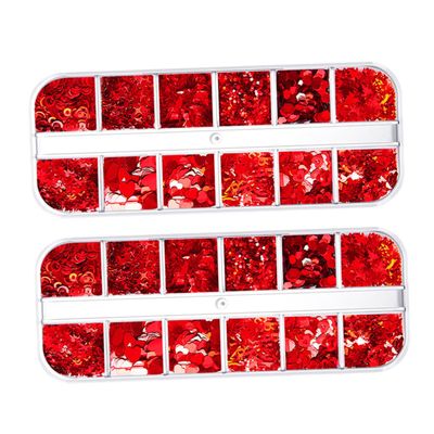 Healeved Heart Nail Glitter and Decorations for DIY Manicures and Valentine's Day