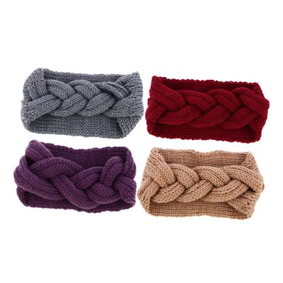 OATIPHO 4-Pack Knitted Winter Headbands with Buttons, Warm Ear Warmers for Outdoor Activities, Random Colors