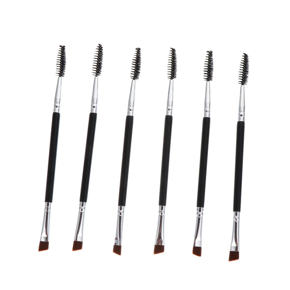 6-Piece Eyebrow and Eyelash Brush Set, Black, Precise Application
