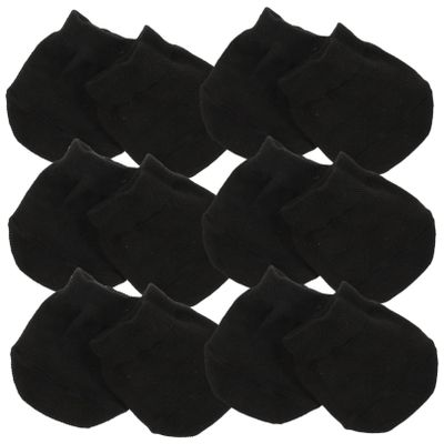 IWOWHERO Non-Slip Breathable Cotton No-Show Socks, 6 Pairs, Black