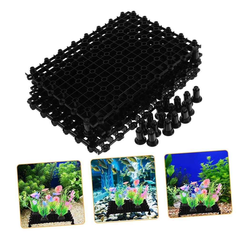 BUGUUYO 5-Pack PVC Aquarium Bottom Filter Plate with 20 Nails