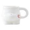 HINAYOSAN Ergonomic-Handle Ceramic Belly Cup, Porcelain Milk Cup for Home and Office view 1