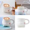 HINAYOSAN Ergonomic-Handle Ceramic Belly Cup, Porcelain Milk Cup for Home and Office view 2