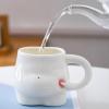 HINAYOSAN Ergonomic-Handle Ceramic Belly Cup, Porcelain Milk Cup for Home and Office view 3