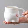 HINAYOSAN Ergonomic-Handle Ceramic Belly Cup, Porcelain Milk Cup for Home and Office view 4
