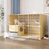 Large 2-Tier DIY Cat Cage with Door and Enclosed Litter Box view 2
