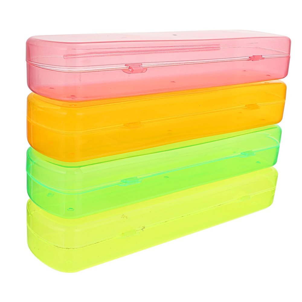 Healvian 4-Pack Transparent Plastic Toothbrush Cases, Compact and Portable