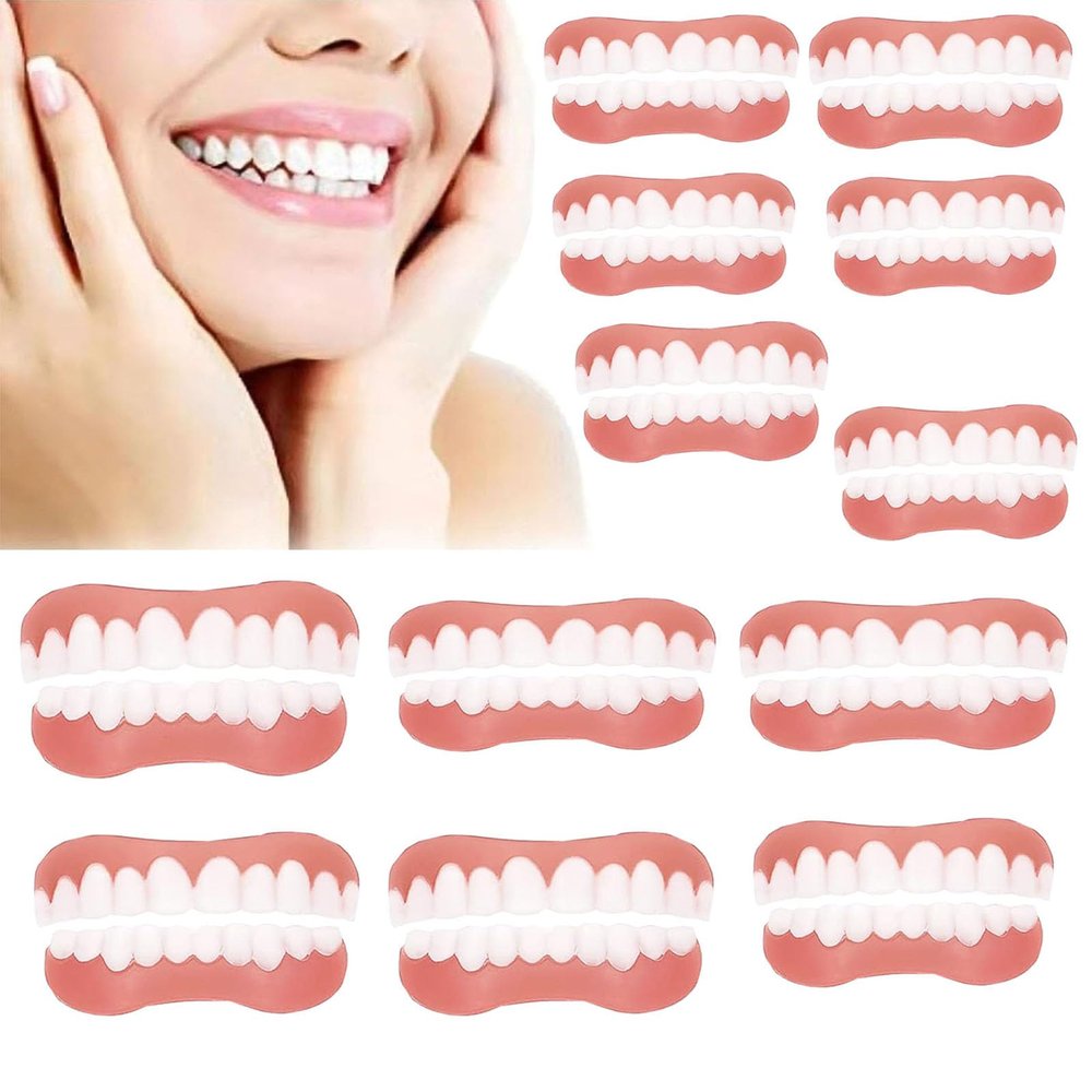 Generic Fake Teeth Veneers, Cosmetic Temporary Dentures, 12 Pieces