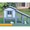 Outdoor 2-Tier Rabbit Hutch with Wheels, Removable Tray and Run view 3