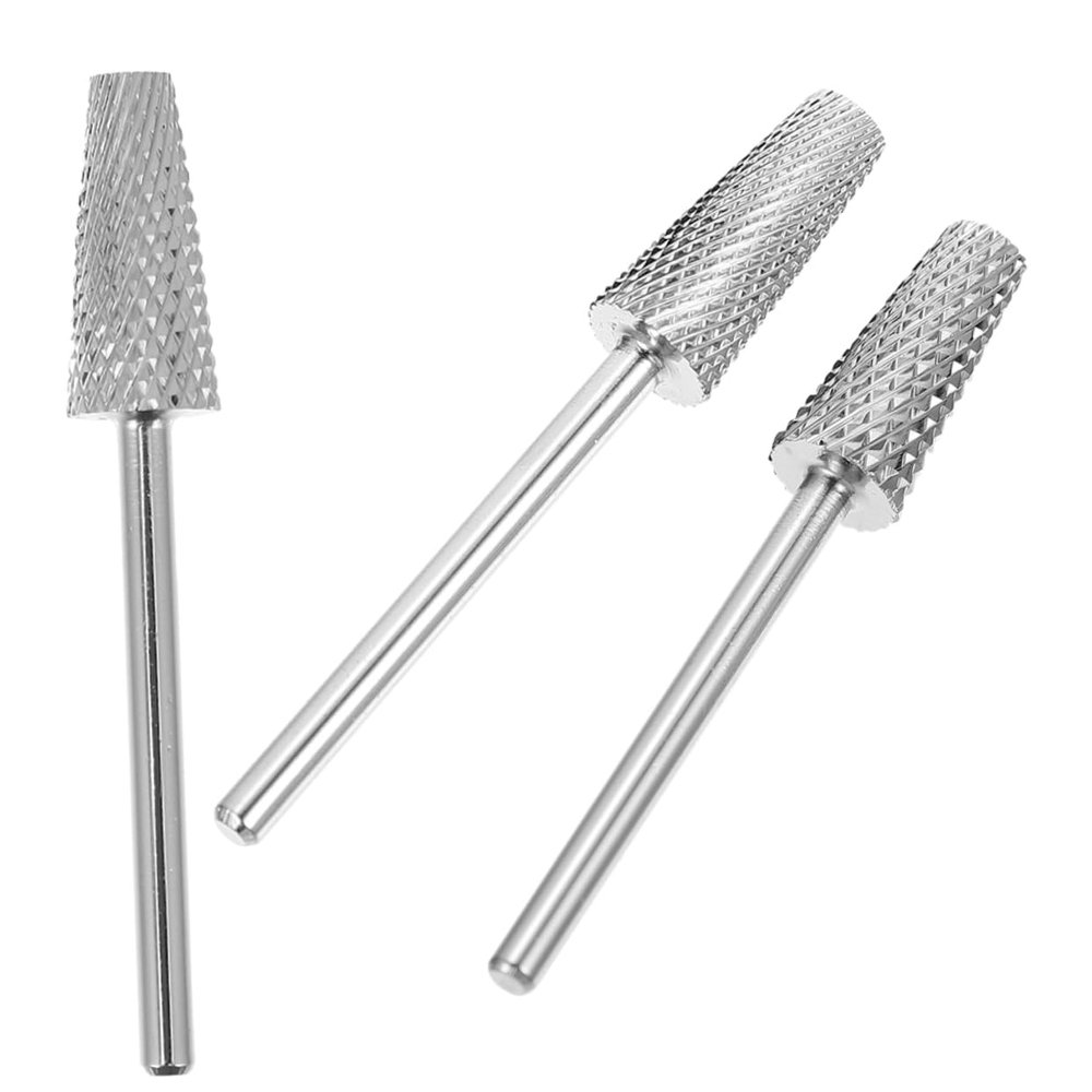 NAMOARLY 3-Piece Conical Nail Drill Bit Set for Grinding and Polishing