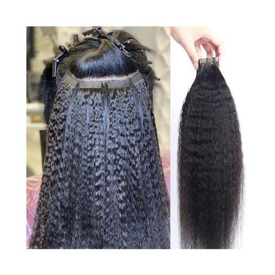 Kinky Straight Tape-In Human Hair Extensions, 20 Pieces, 50 g