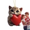 Acrylic Pet Ornaments, Acrylic Pet Pendant – 2D Acrylic Valentine's Day Dog or Cat Keychain – Cute Car Interior Pendant with Heart Pattern for the Rearview Mirror, Wall, or… view 1