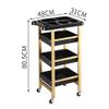 3-Drawer Rolling Salon Trolley with Hair Dryer Holder view 3