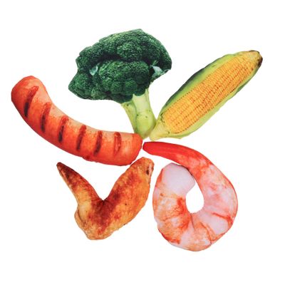 BUGUUYO 5-Piece Realistic Food-Shaped Toys for Pets