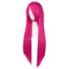MapofBeauty 80 cm Side Pony Long Straight Anime Party Wig, Hot Pink view 3