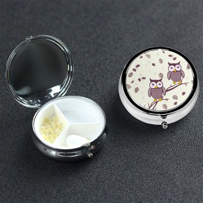 Metal Pill Organizer with 3 Compartments and Mirror