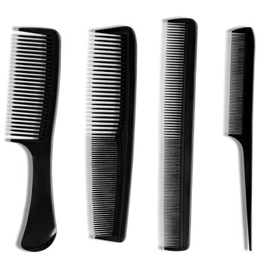 LACHT 4-Piece Wide-Tooth Comb Set, Heat-Resistant Antistatic Carbon Combs