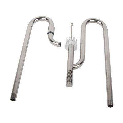 Stainless Steel Inlet and Outlet Pipe Set with Metal Pipe Skimmer and 2 Acrylic Holders for Rimless Aquariums, 16 mm (0.63 in)