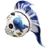 Helmet Mohawk Wig, White and Blue view 3